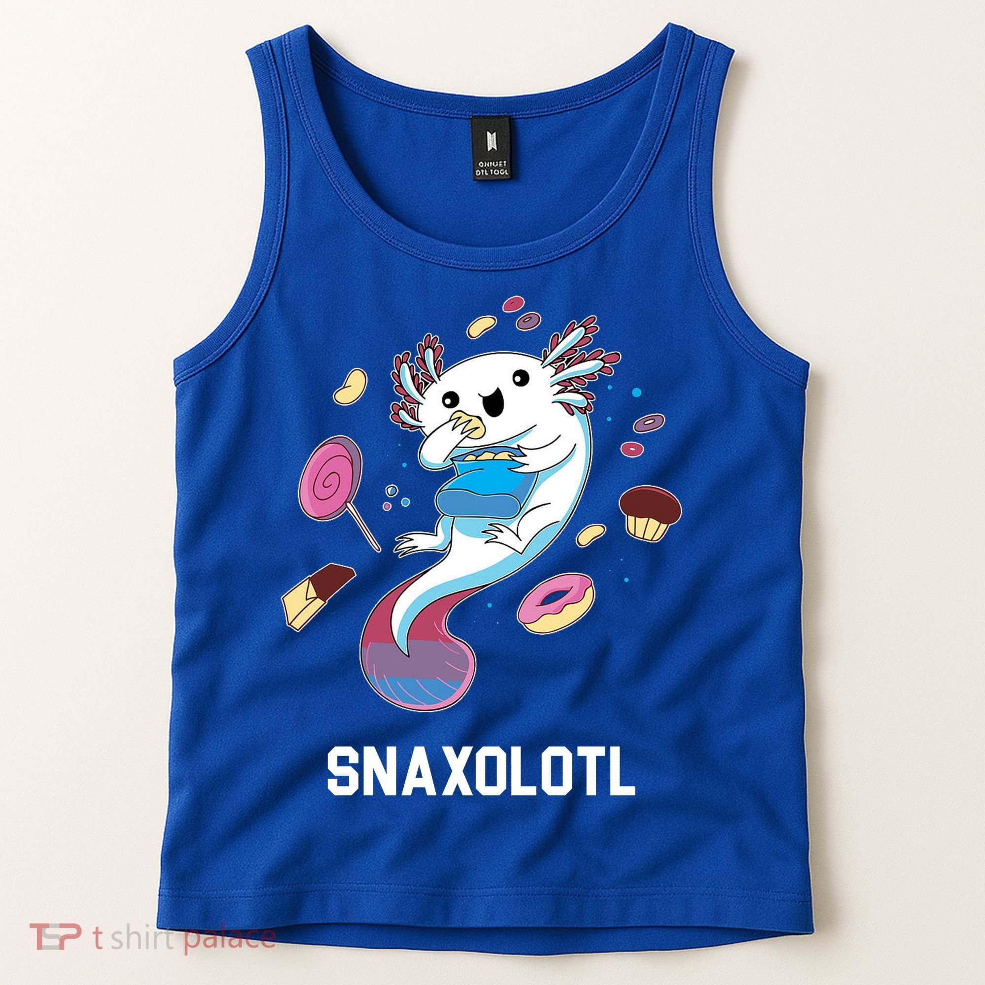 Snaxolotl Axolotl Donuts Cupcakes Candy Junk Food Tank Top