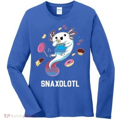 Snaxolotl Axolotl Donuts Cupcakes Candy Junk Food Women's Long Sleeve Shirt