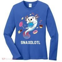 Snaxolotl Axolotl Donuts Cupcakes Candy Junk Food Women's Long Sleeve Shirt thumb 0