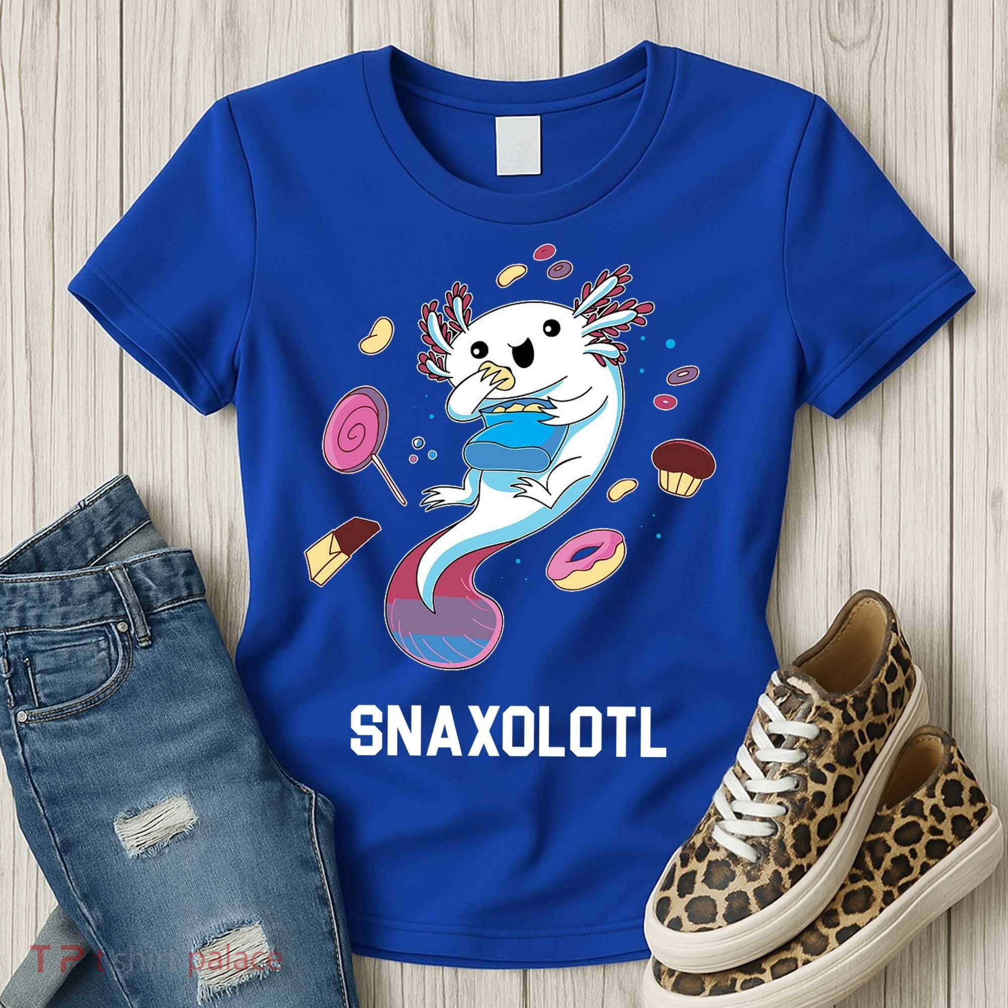 Snaxolotl Axolotl Donuts Cupcakes Candy Junk Food Women's T-Shirt