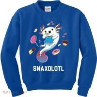 Snaxolotl Axolotl Donuts Cupcakes Candy Junk Food Kids Sweatshirt thumb 0