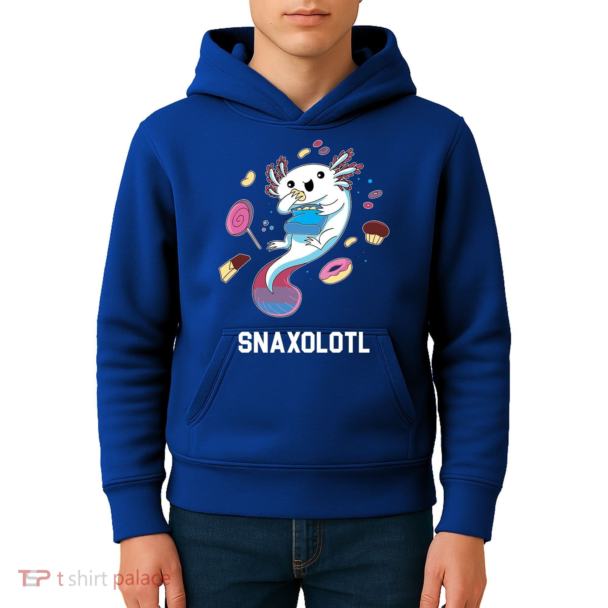 Snaxolotl Axolotl Donuts Cupcakes Candy Junk Food Kids Hoodie