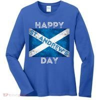 St Andrews Day Scotland Flag Scottish Happy Tartan Army Meaningful Gift Women's Long Sleeve Shirt thumb 0