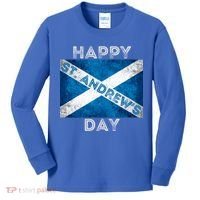 St Andrews Day Scotland Flag Scottish Happy Tartan Army Meaningful Gift Kids Long Sleeve Shirt thumb 0