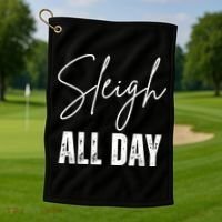 Sleigh All Day Christmas Holiday Golf Towel thumb 1