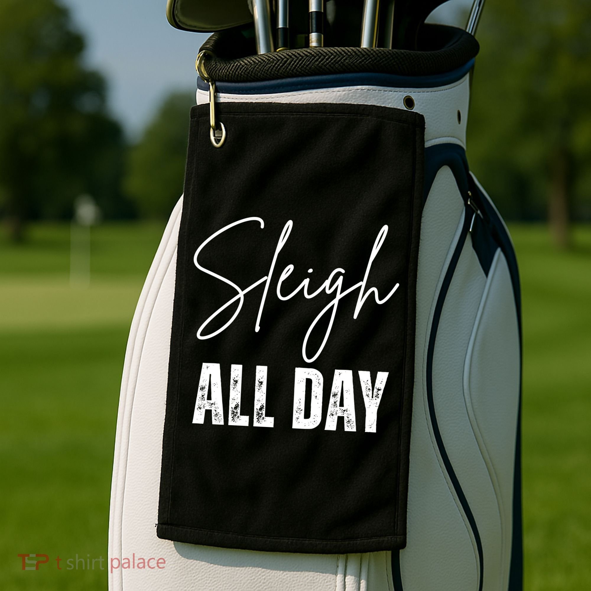 Sleigh All Day Christmas Holiday Golf Towel
