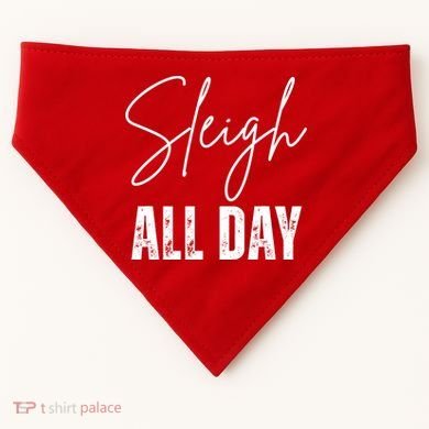 Sleigh All Day Christmas Holiday USA-Made Doggie Bandana