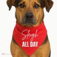 Sleigh All Day Christmas Holiday USA-Made Doggie Bandana thumb 1
