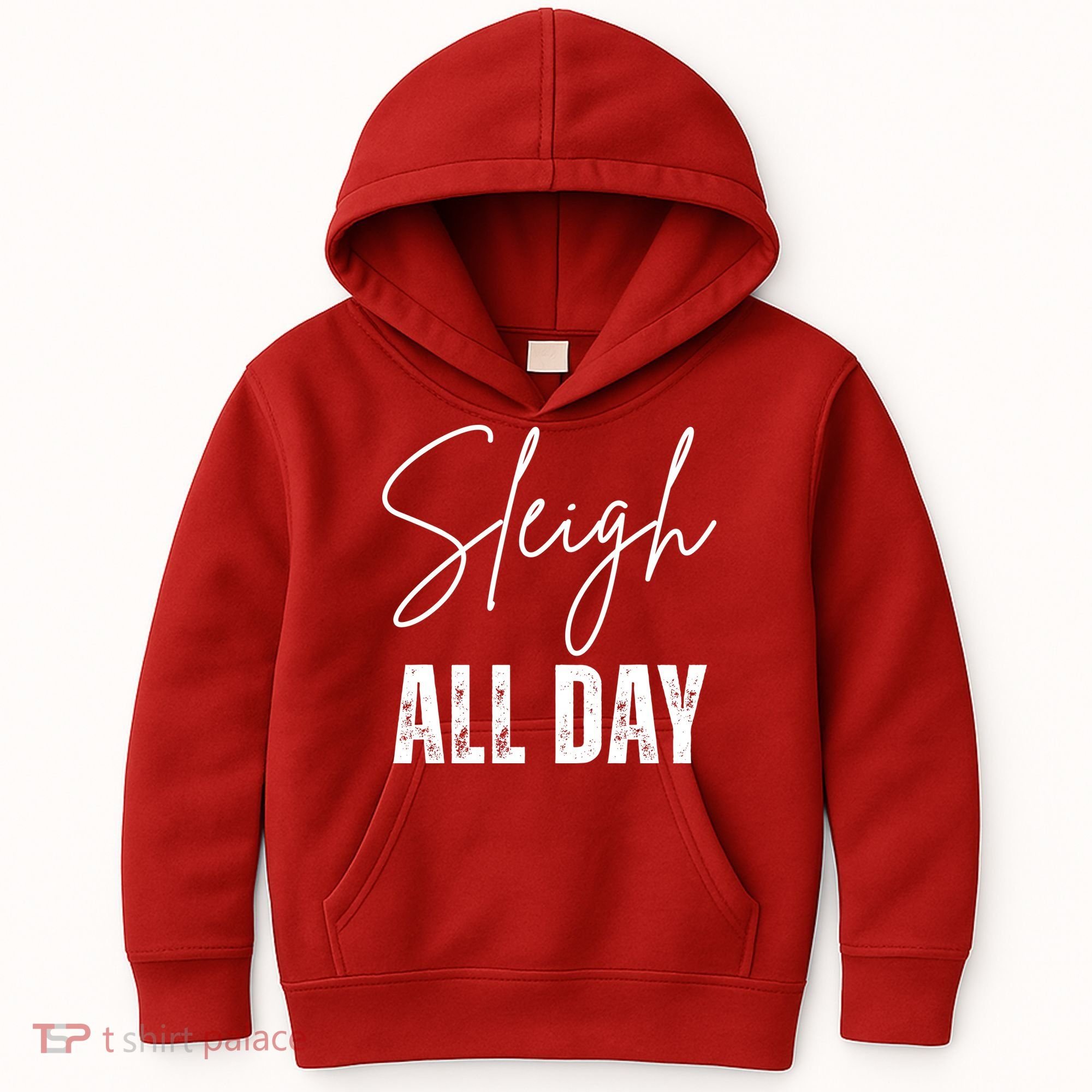 Sleigh All Day Christmas Holiday Kids Hoodie