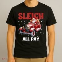 Sleigh All Day Vintage Christmas T-Shirt thumb 3