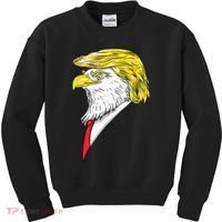 Spirit Animal Donald Trump Eagle Hair Kids Sweatshirt thumb 0