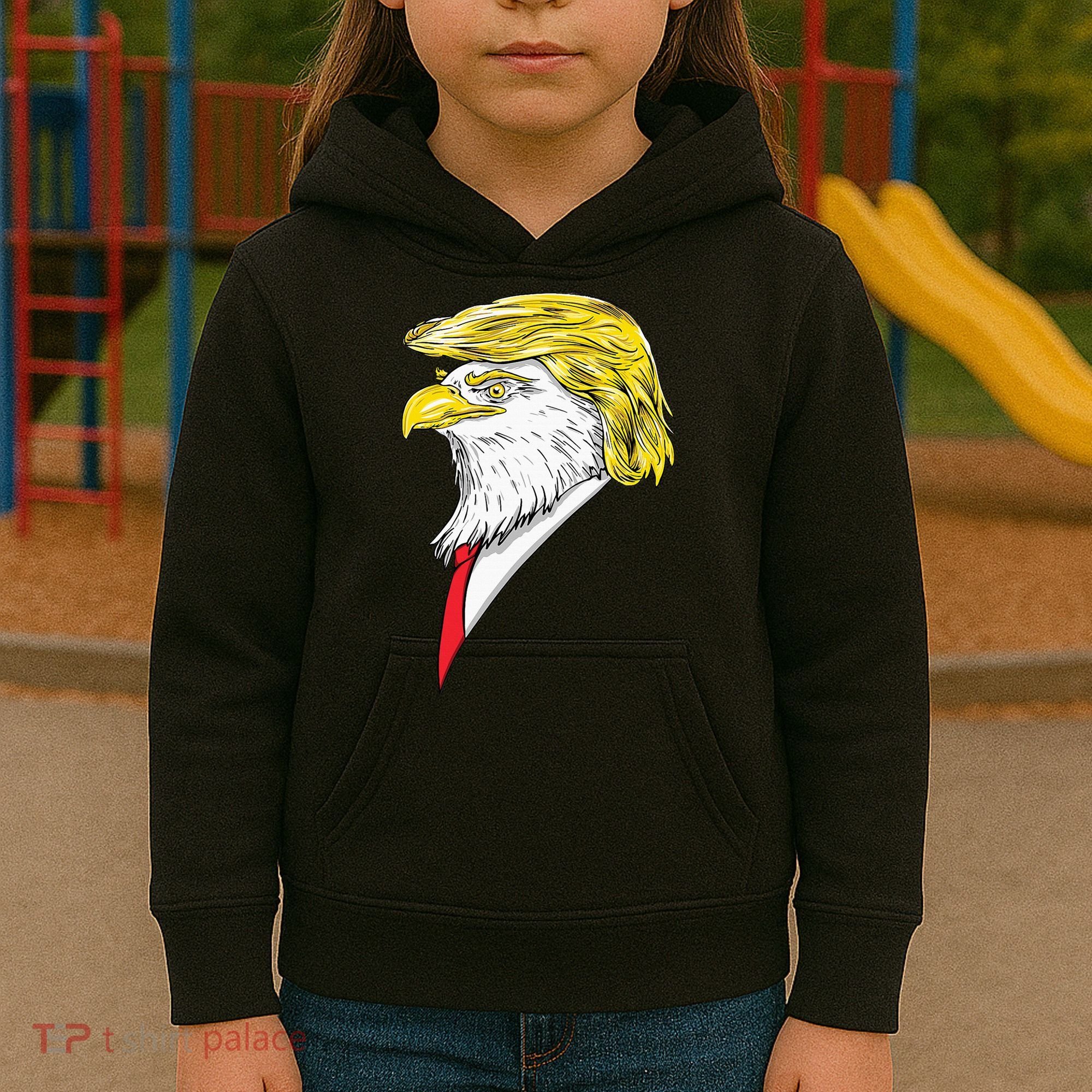 Spirit Animal Donald Trump Eagle Hair Kids Hoodie