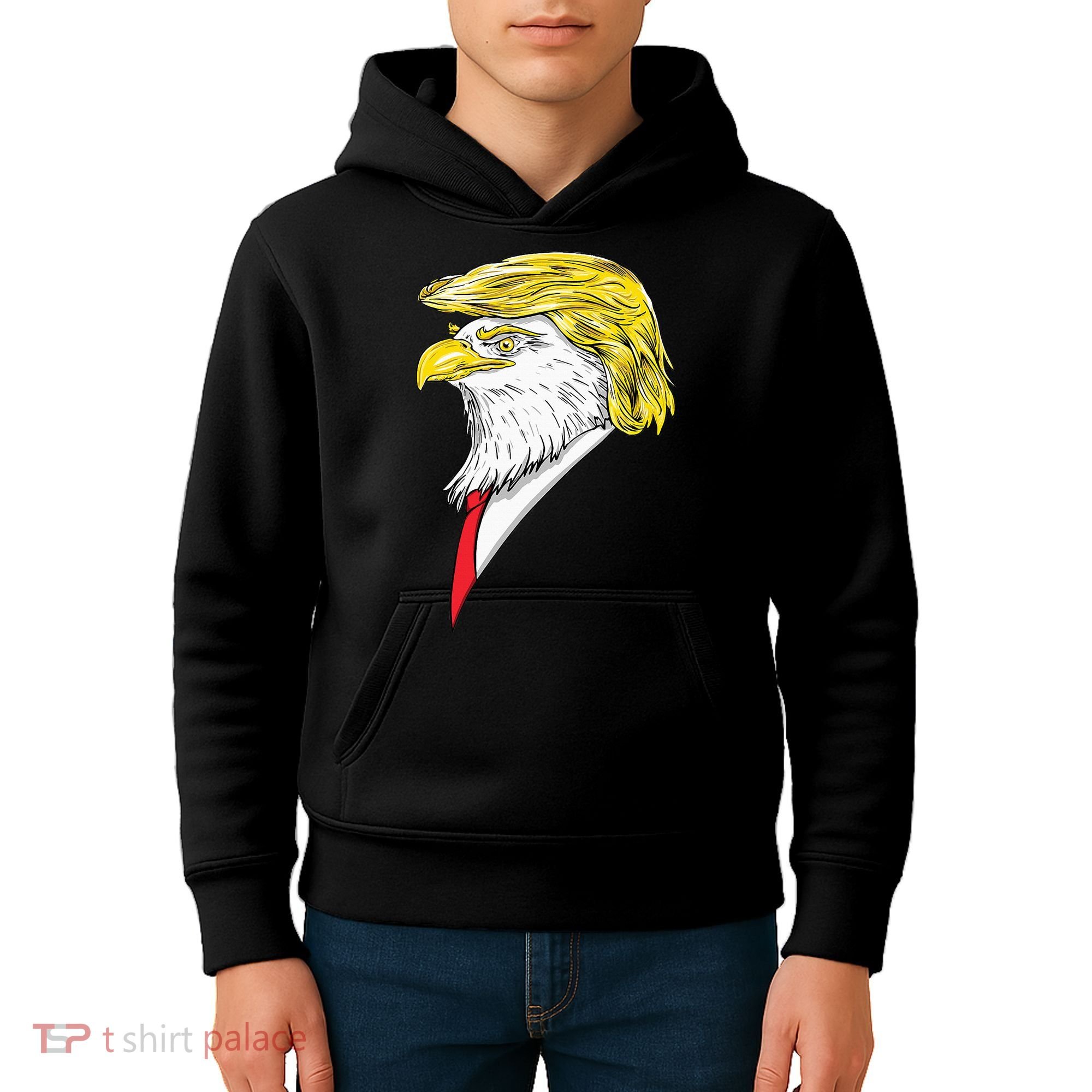 Spirit Animal Donald Trump Eagle Hair Kids Hoodie