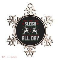 Sleigh All Day Ugly Christmas Sweater Reindeer Holiday Gift Ornament thumb 0