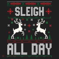Sleigh All Day Ugly Christmas Sweater Reindeer Holiday Gift Hat thumb 2