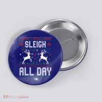 Sleigh All Day Ugly Christmas Sweater Reindeer Holiday Gift Button thumb 0