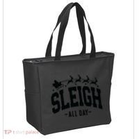Sleigh All Day Funny Christmas Tote Bag thumb 2