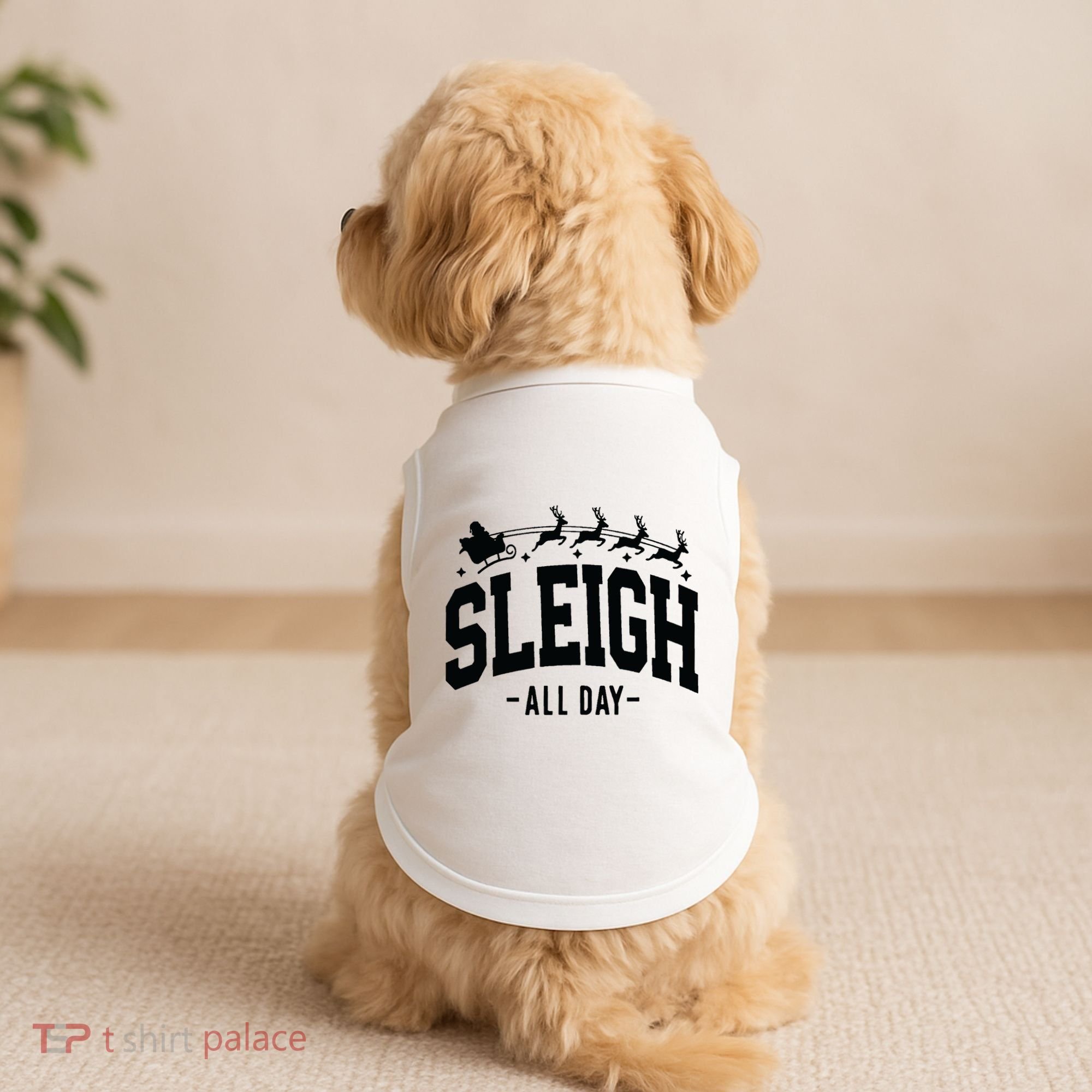 Sleigh All Day Funny Christmas Doggie Tank