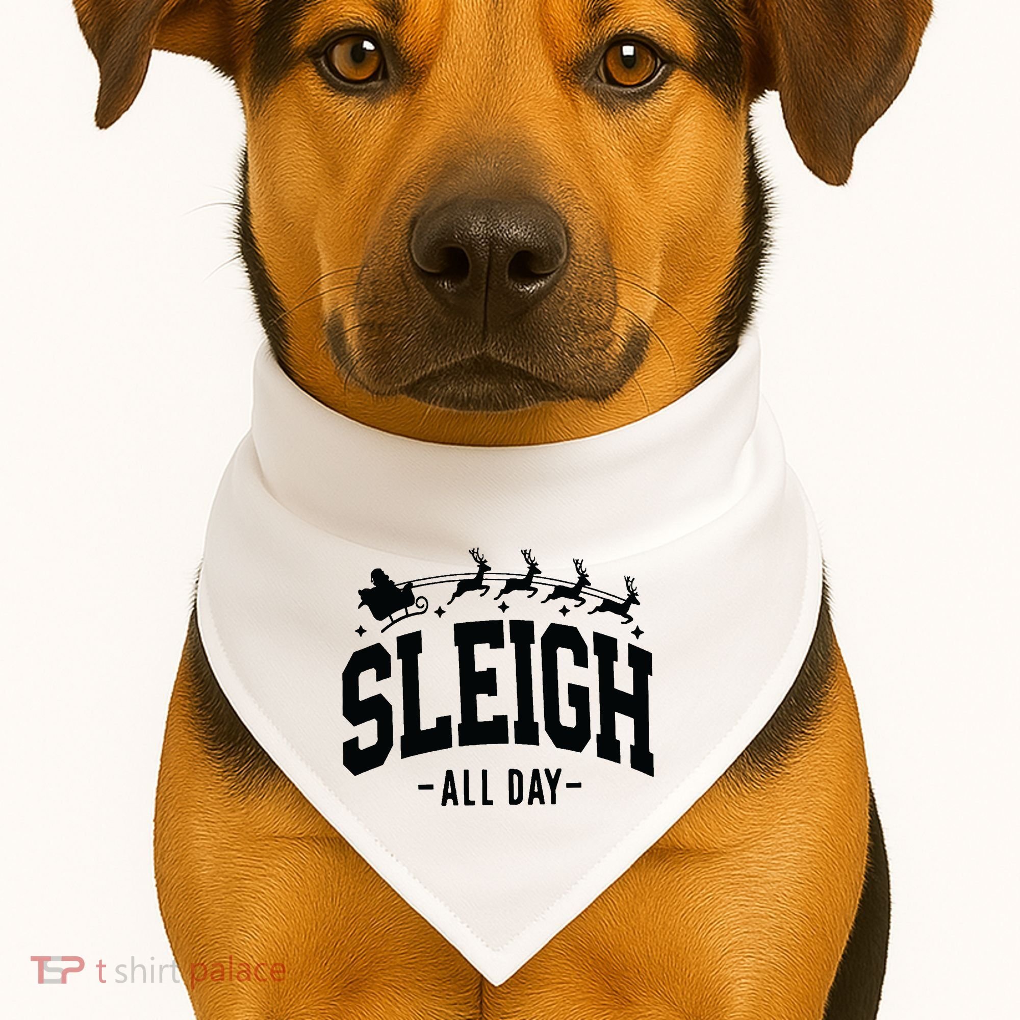 Sleigh All Day Funny Christmas USA-Made Doggie Bandana