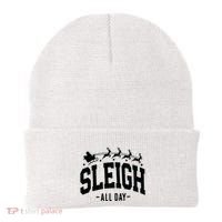 Sleigh All Day Funny Christmas Beanie thumb 0