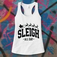 Sleigh All Day Funny Christmas Women's Tank Top thumb 3