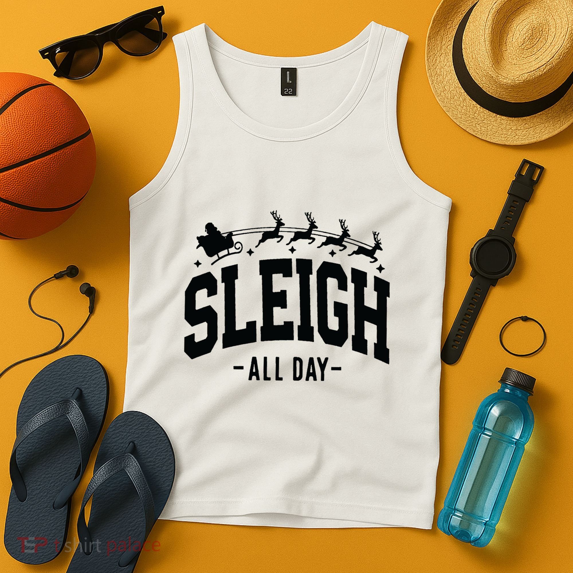 Sleigh All Day Funny Christmas Tank Top