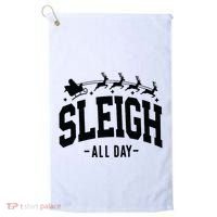 Sleigh All Day Funny Christmas Golf Towel thumb 0