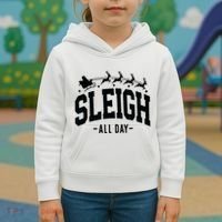 Sleigh All Day Funny Christmas Kids Hoodie thumb 3