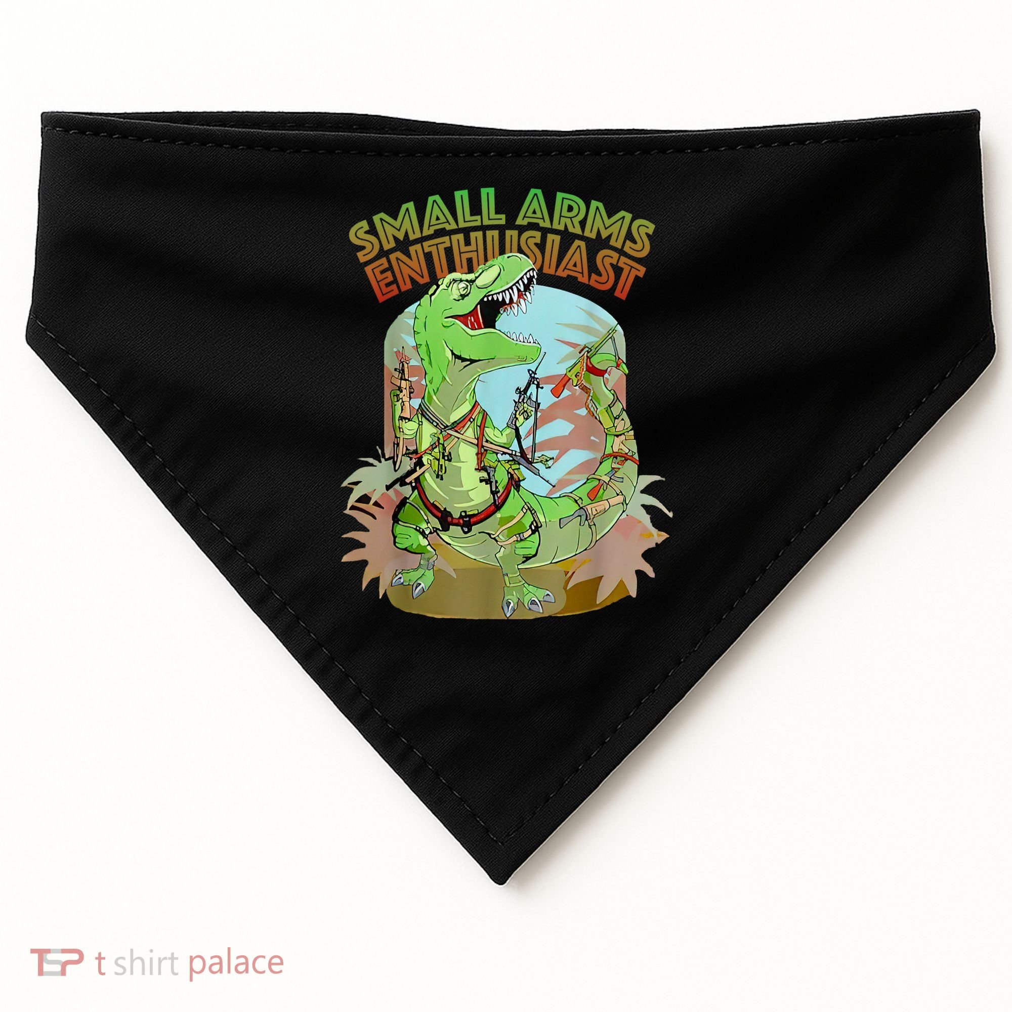 Small Arms Enthusiast Funny Trex Dinosaur Gun USA-Made Doggie Bandana