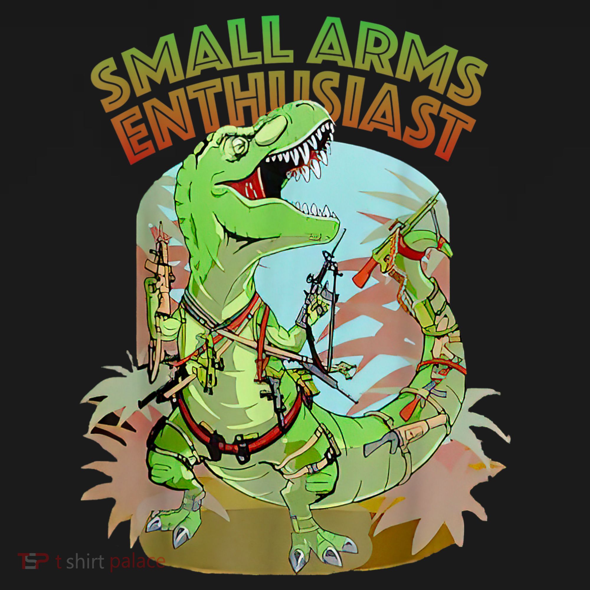 Small Arms Enthusiast Funny Trex Dinosaur Gun Bucket Hat