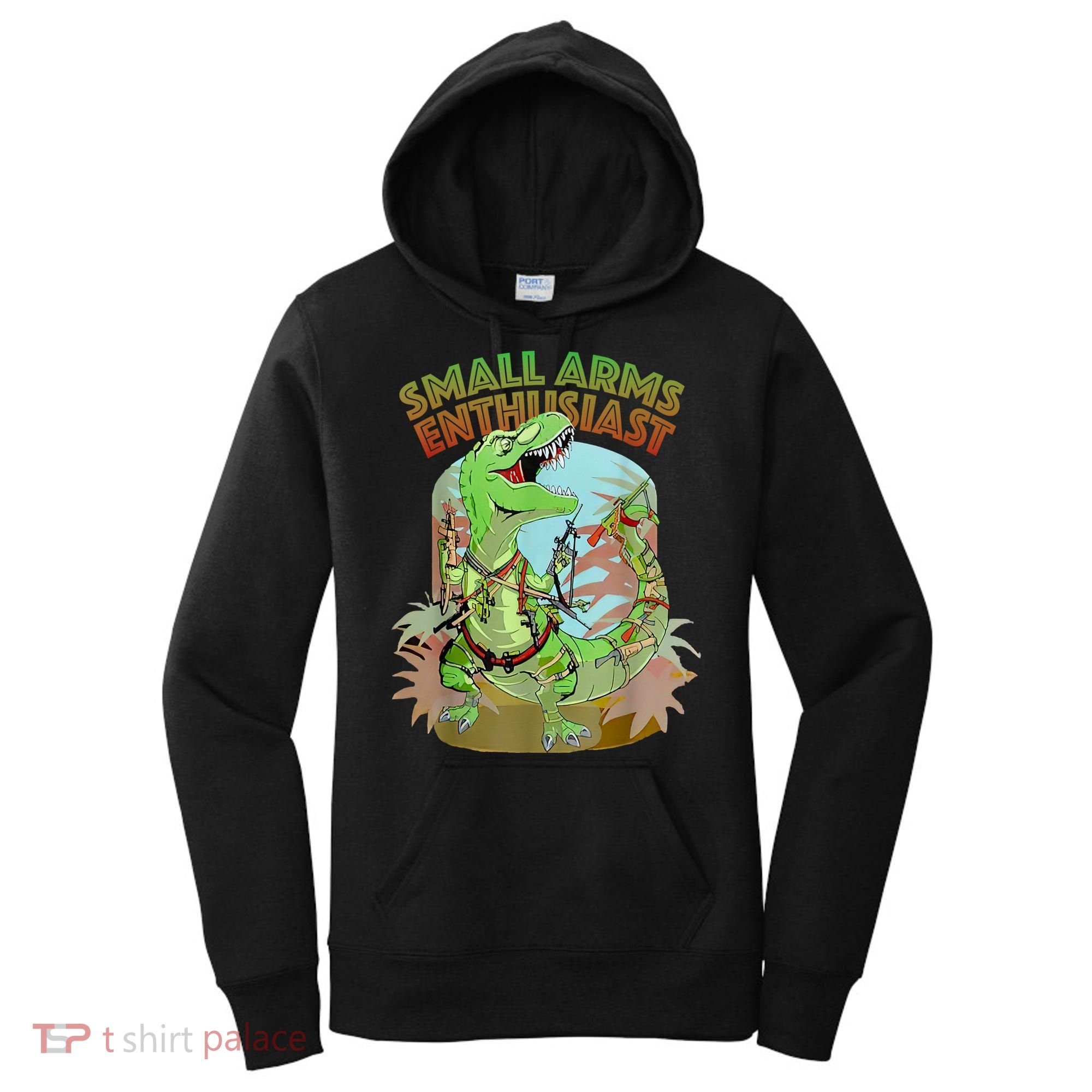 Small Arms Enthusiast Funny Trex Dinosaur Gun Women's Hoodie