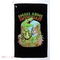 Small Arms Enthusiast Funny Trex Dinosaur Gun Golf Towel thumb 0