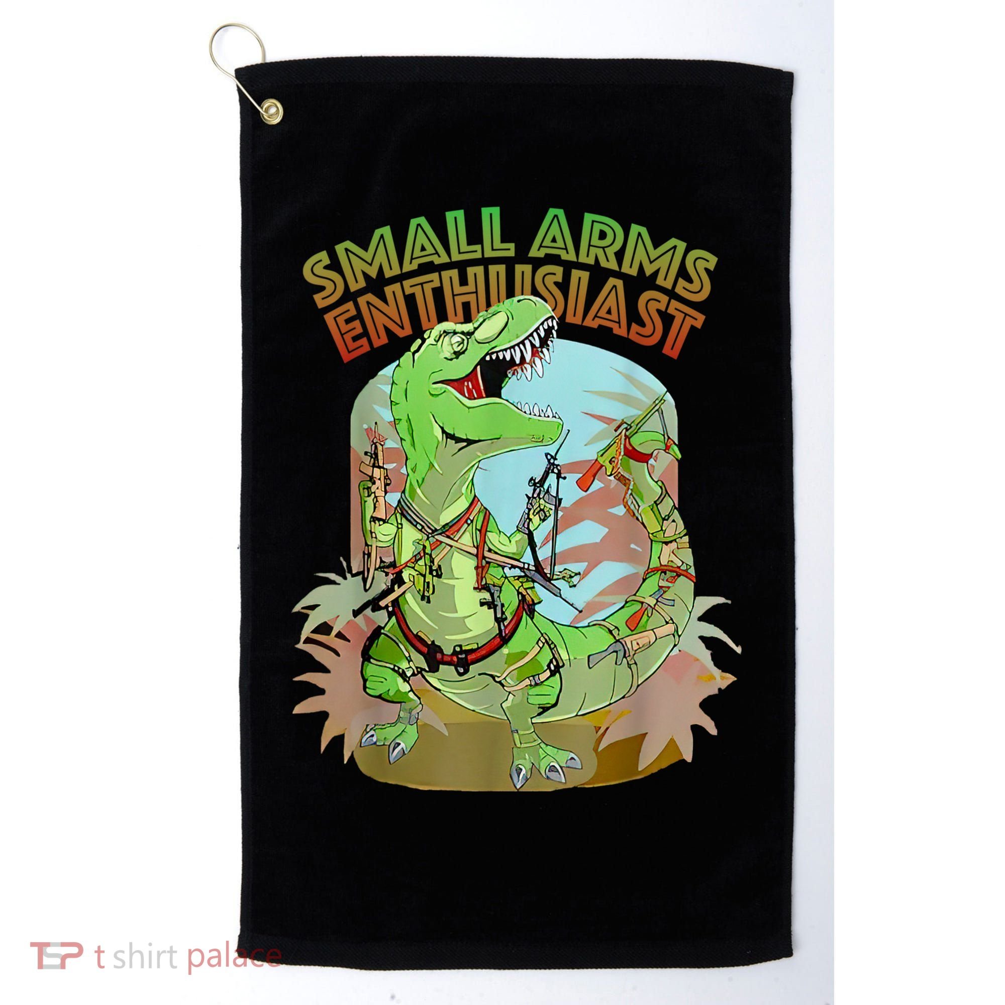 Small Arms Enthusiast Funny Trex Dinosaur Gun Golf Towel