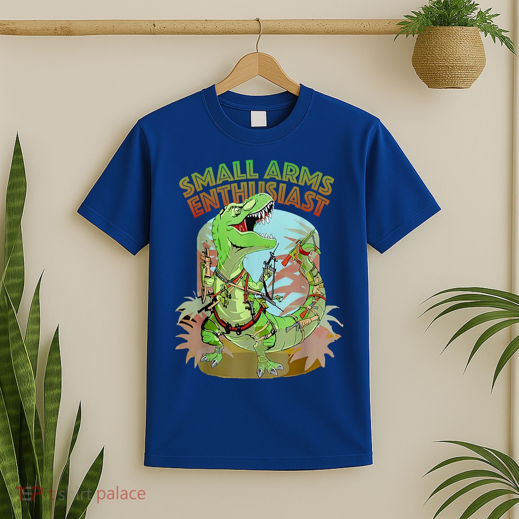 Small Arms Enthusiast Funny Trex Dinosaur Gun T-Shirt