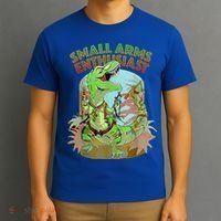 Small Arms Enthusiast Funny Trex Dinosaur Gun T-Shirt thumb 3