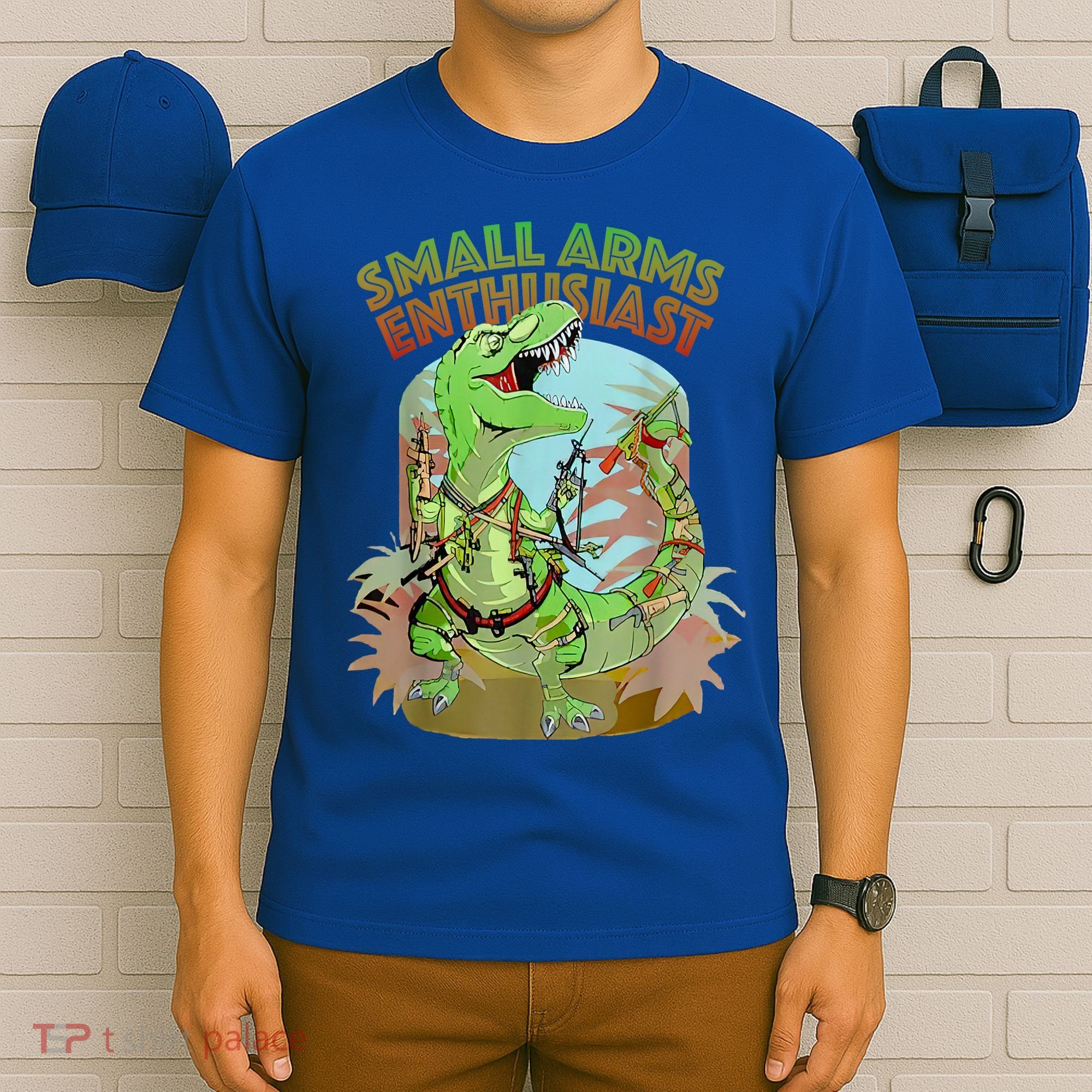 Small Arms Enthusiast Funny Trex Dinosaur Gun T-Shirt