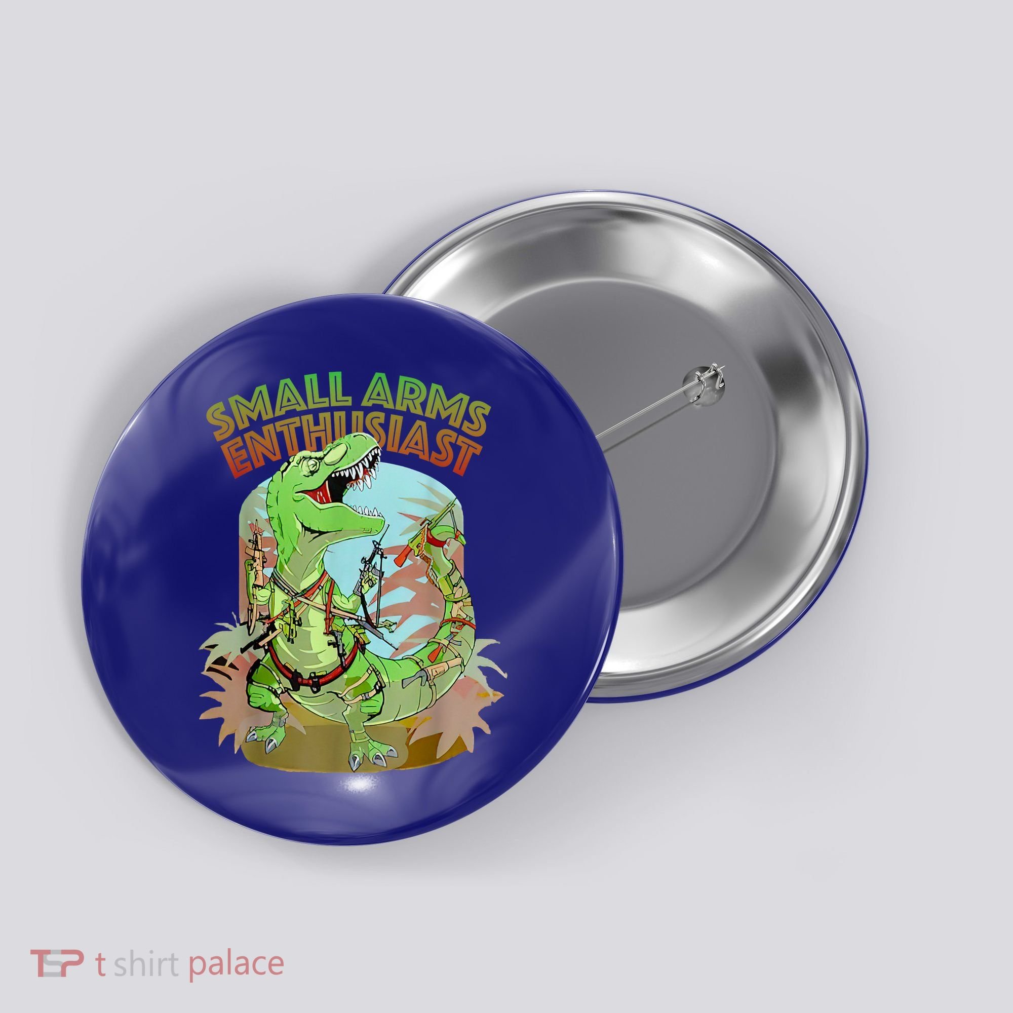 Small Arms Enthusiast Funny Trex Dinosaur Gun Button