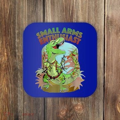 Small Arms Enthusiast Funny Trex Dinosaur Gun Coaster