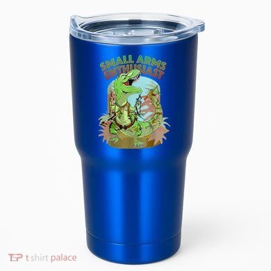 Small Arms Enthusiast Funny Trex Dinosaur Gun Tumbler