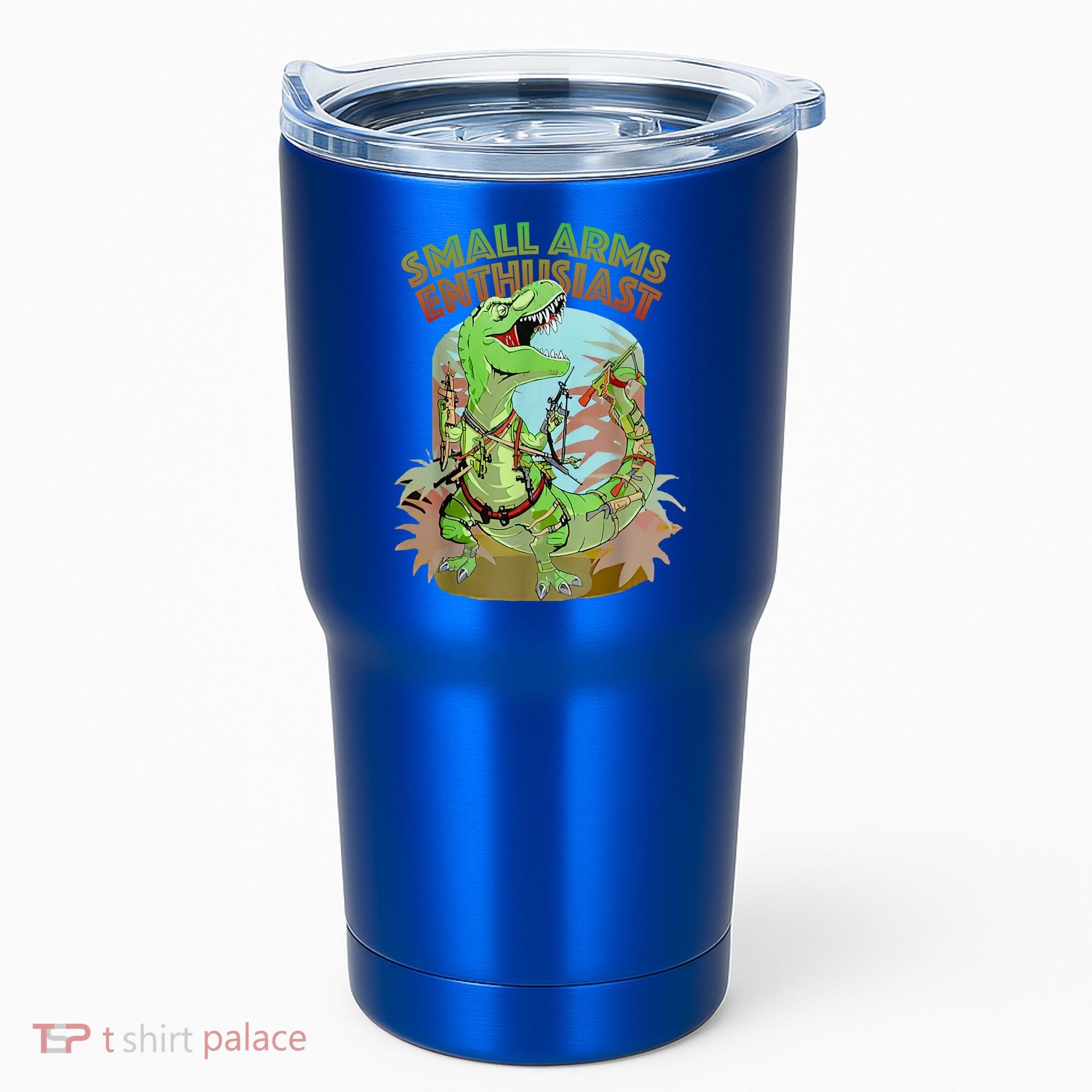Small Arms Enthusiast Funny Trex Dinosaur Gun Tumbler