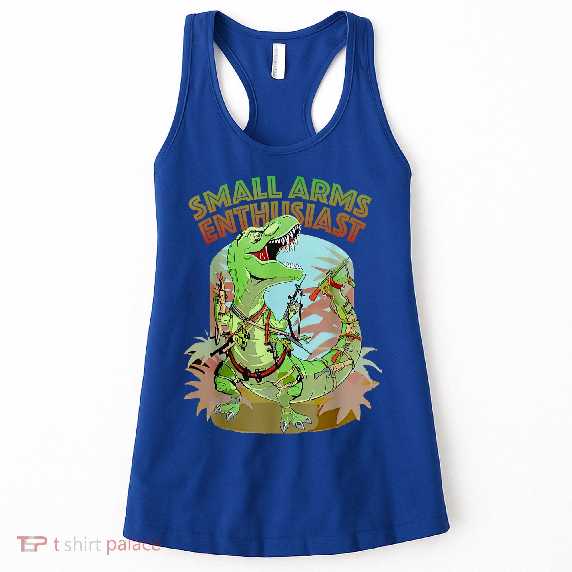 Small Arms Enthusiast Funny Trex Dinosaur Gun Women's Tank Top