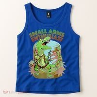 Small Arms Enthusiast Funny Trex Dinosaur Gun Tank Top thumb 2