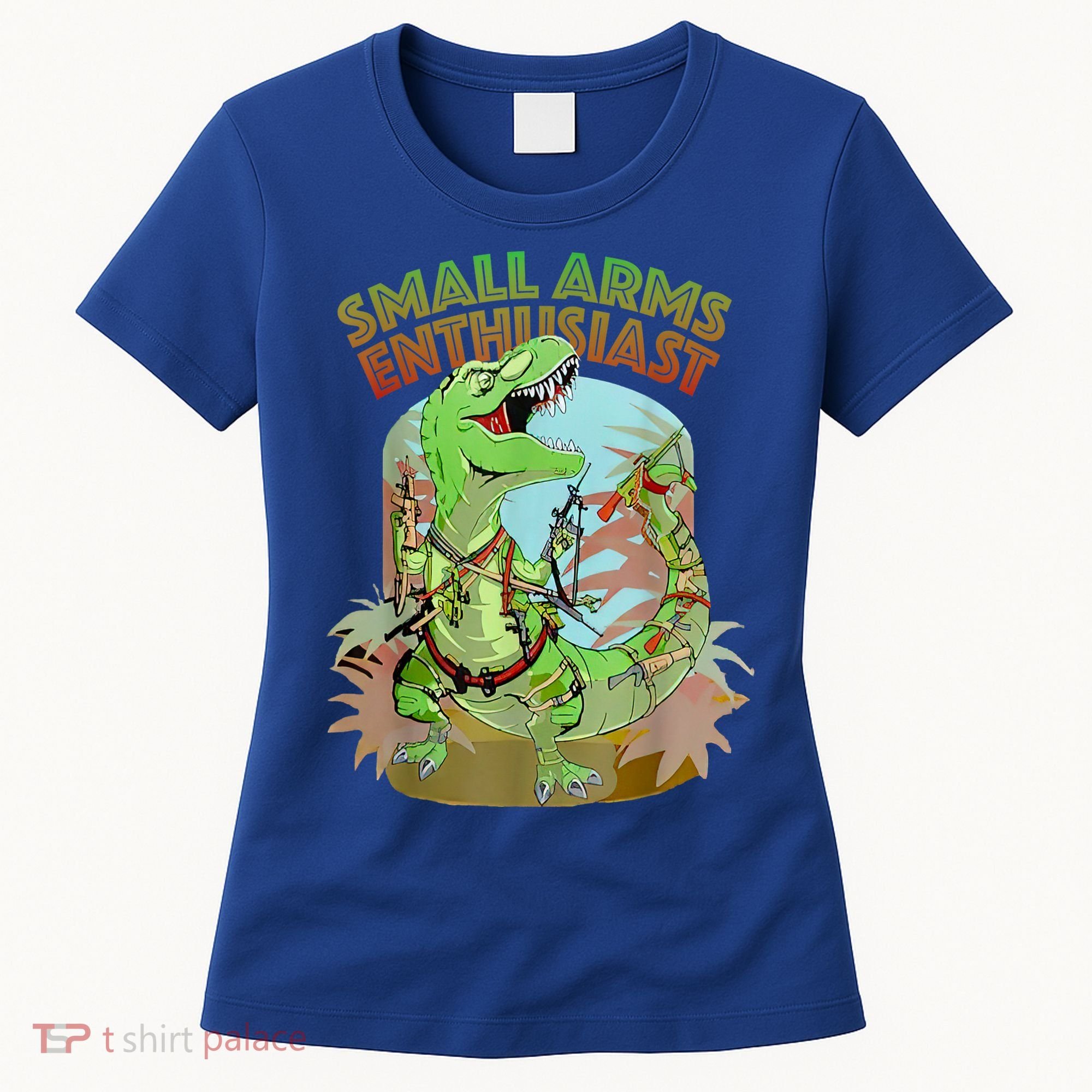 Small Arms Enthusiast Funny Trex Dinosaur Gun Women's T-Shirt