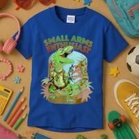 Small Arms Enthusiast Funny Trex Dinosaur Gun Kids T-Shirt thumb 3