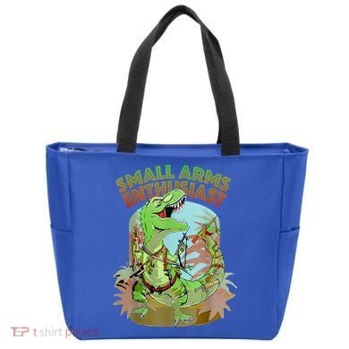 Small Arms Enthusiast Funny Trex Dinosaur Gun Tote Bag