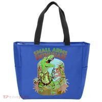 Small Arms Enthusiast Funny Trex Dinosaur Gun Tote Bag thumb 0