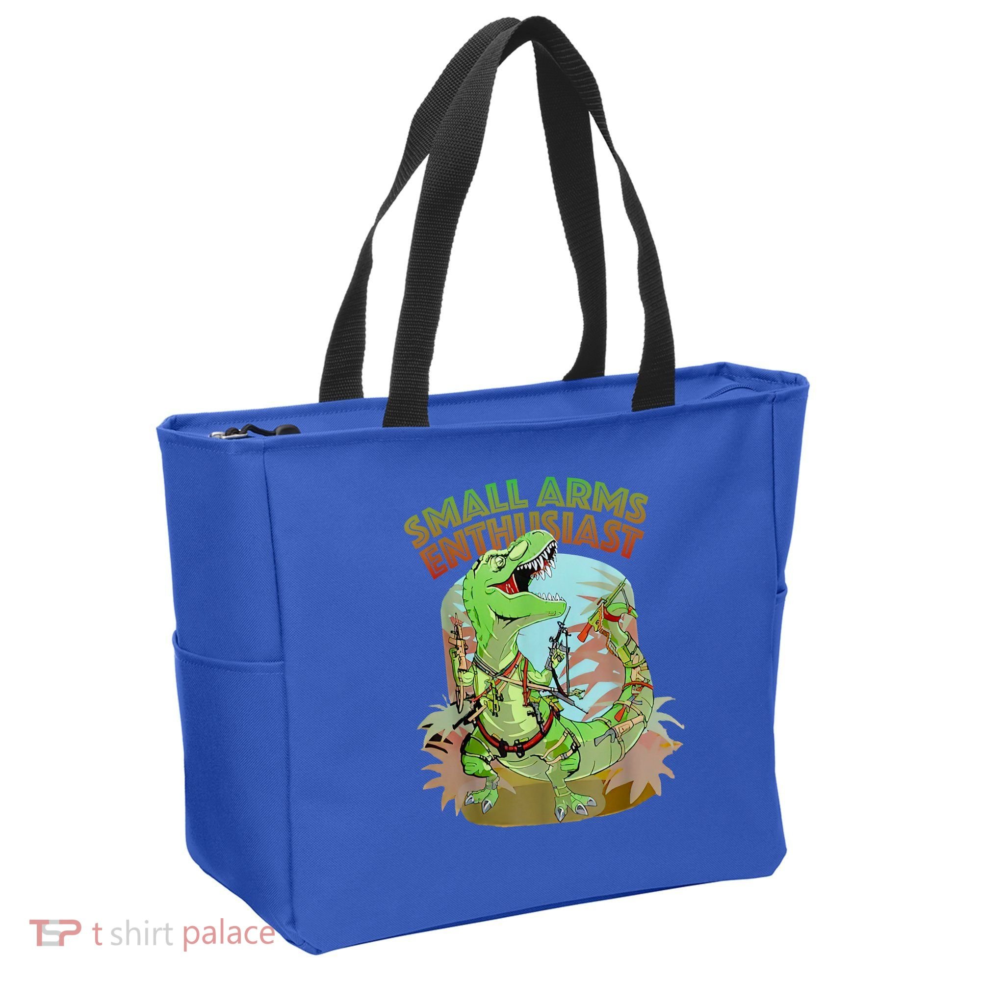 Small Arms Enthusiast Funny Trex Dinosaur Gun Tote Bag