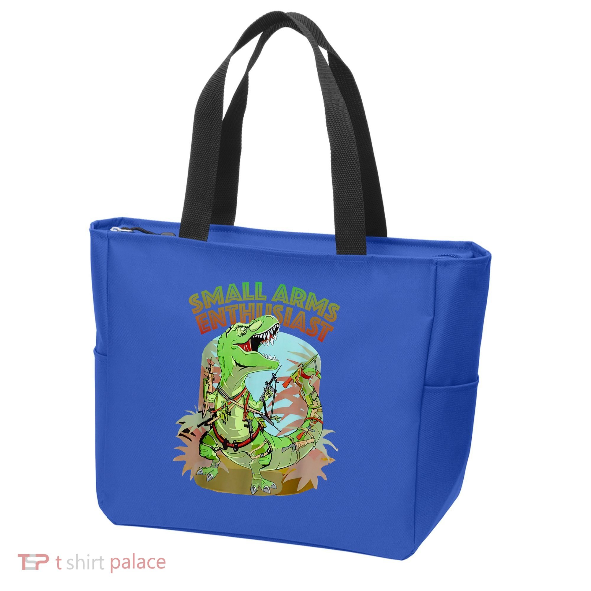 Small Arms Enthusiast Funny Trex Dinosaur Gun Tote Bag