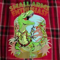 Small Arms Enthusiast Funny Trex Dinosaur Gun Women's Flannel Plaid Pajama Pants thumb 2