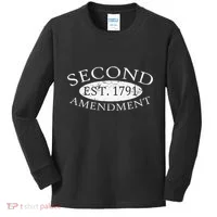 Second Amendment Est. 1791 Right To Bear Arms Kids Long Sleeve Shirt thumb 0
